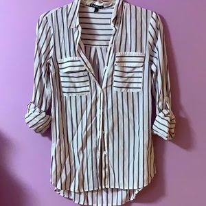 EXPRESS Sheer stripe blouse